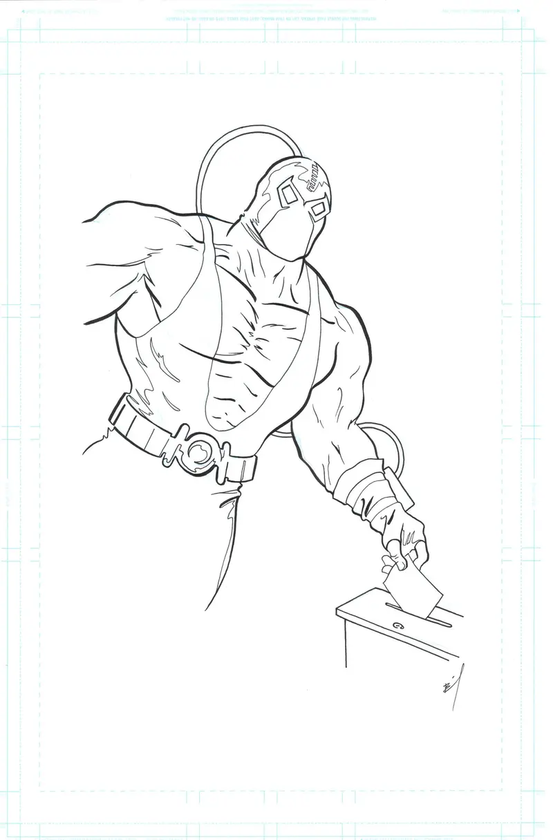 'Bane Votes!' Political Parody Ink Art 1