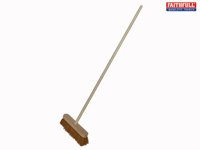 Coconut Broom Head – 12-Inch Width With 48-Inch Wooden Handle 1