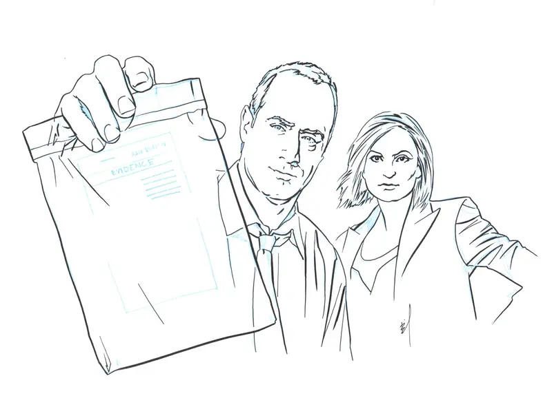 Detective Benson & Stabler Evidence Board Illustration 1