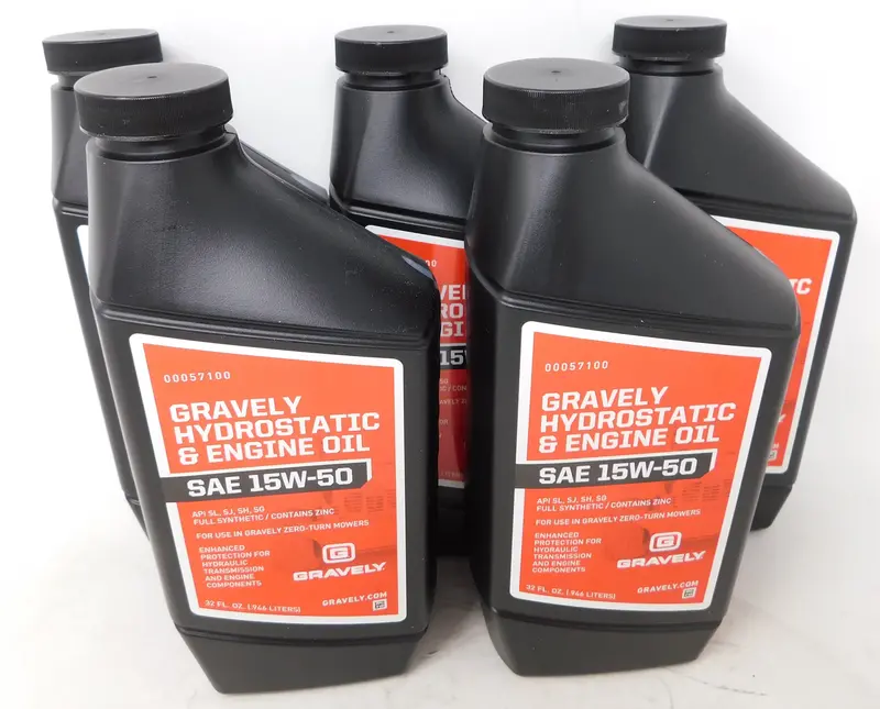 Gravely 15W-50 Synthetic Hydraulic Fluid – 5-Quart Pack (Part #00057100) 1