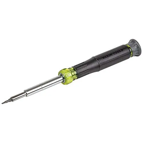 Klein Tools 32314 14-In-1 Electronic Precision Screwdriver — 8 Mini Tips (Slotted, Phillips, Tamperproof Torx) + 6 Micro Nut Drivers 1