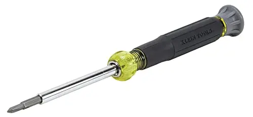 Klein Tools 32581 4-Piece Precision Electronics Screwdriver Set — 2 Slotted + 2 Phillips Tips With Ergonomic Cushion Grip Handles 1