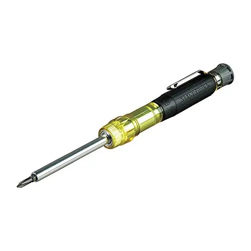 Klein Tools 4-In-1 Precision Electronics Screwdriver – Compact Pocket Tool With Slotted And Phillips Bits 1