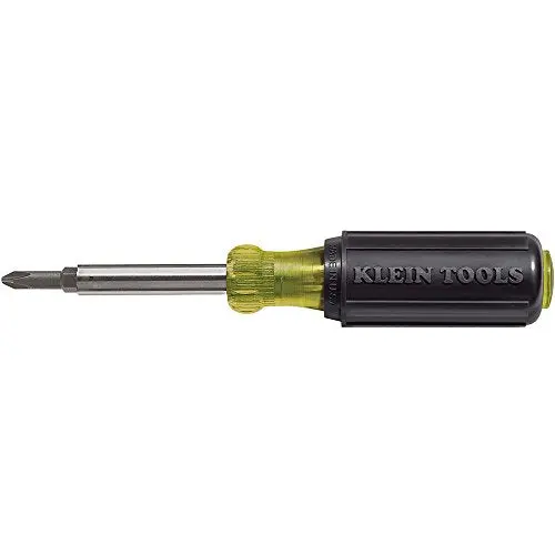 Klein Tools 5-In-1 Multi-Bit Screwdriver/Nut Driver – Dual Slotted, Dual Phillips, And One Nut Driver Tip 1