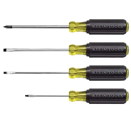 Klein Tools 85484 Mini Screwdriver Set — 4-Piece Slotted & Phillips With Tip-Id And Chrome Shafts 1