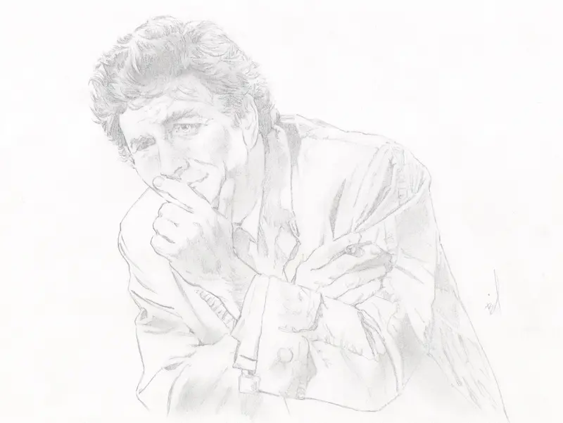 Thinking Columbo Pencil Drawing 1